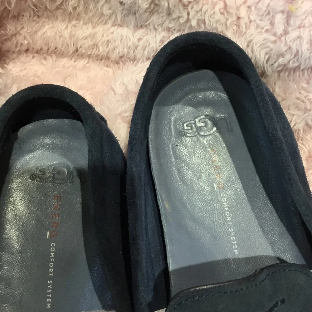 UGG Men's Black Suede Slip-On Loafers
